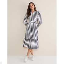 phase eight Direct Mail UK 2023 New Stripe OL Wind Casual Shirt Dress Dress