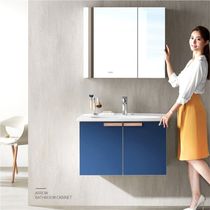 Wrigley bathroom European bathroom cabinet modern light luxury bathroom cabinet combination solid wood mirror cabinet modern simple oak 80cm