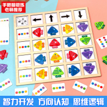 Wooden Little Fish Direction Cognitive Color Payment Toys Children Fun Watch Mindlogic Table Tour Birthday Gift