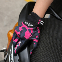 BENKIA female riding motorcycle protective shell motorcycle anti-fall breathable locomotive riding camouflage summer racing gloves