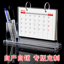 Linlin 2021 office calendar printing notes customized wholesale plastic pen holder calendar calendar 2020