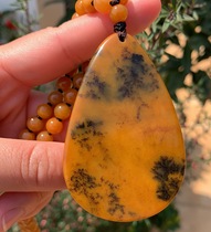 Yang Yujia natural yellow dragon Jade gold Brown aquatic flower big piece safe and no thing brand pendant certificate New