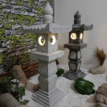 Courtyard Stone Lantern Day Style Solar Stone Sculptures Antique Making Old Chinese Style Building View Outdoor Calcium Carbide Lighthouse Lawn Mowing