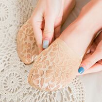 Spring Summer New Products Solid Lace Silicone Anti Slip Invisible Boat Socks Socks 19-02