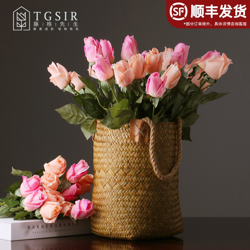 Hand moisturizing powder rose bouquet simulation flower fake flower set living room table decoration decoration