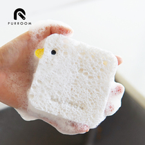 PURROOM original wood pulp cotton dishwashing kitchen sponge scrub bowl cotton brushed bowl baggy nonstick oil dishwashing