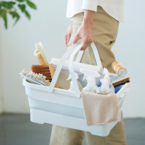Japan imported folding basin portable compressed handle basket home storage basket kitchen can drain wash basin large