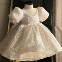 Little girl flower dress children dress dress dress girl princess dress first birthday dress dress dress piano performance