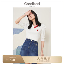 White pre-sale - (love series) Sound childrens beautiful womens clothing 2022 Summer new bump-coloured printed stitchings