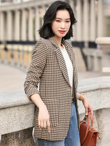  JOLIMENT temperament houndstooth blazer womens autumn new British style slim slim Western style small suit