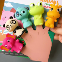 Prevarnated soft rubber baby cartoon Animals Christmas finger doll infant interactive hand occasionally appeasement toy