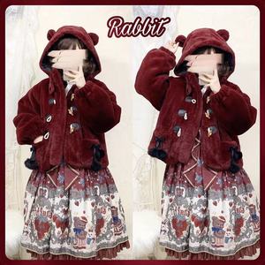 #Butter bear##Full price#the March Hare Brand Original LOLITA plush bear ear coat  bhiner lolita fashion