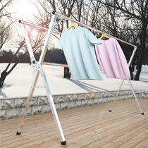 Wardrobe clothes rack dormitory clothes rack telescopic bar bedroom floor folding indoor adjustable quilt artifact
