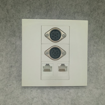 Type 86 three-position eight-core hand handle conference microphone dual network socket panel 8-core pinhole audio switch panel