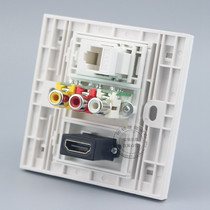 86 CAT5 computer network HDMI HD pass-through docking three-hole AV audio and video socket multimedia panel