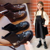 Girls Boots 2021 Autumn New Boots Children Martin Boots Autumn Single Boots Baby Socks Boots Spring and Autumn Leather Boots