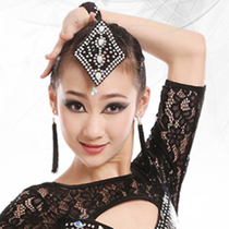  Childrens Latin dance headdress accessories Professional childrens national standard dance headdress Diamond set headdress flower accessories New products