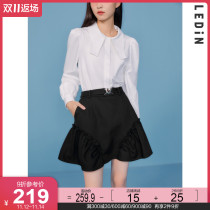 Lemachi black skirt womens skirt 2021 autumn and winter New skirt fungus A- shaped umbrella skirt sweet Design Tide