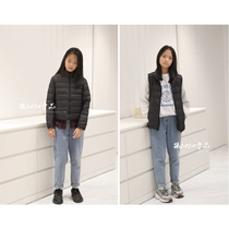 Sun button parent-child down vest stand collar inner jacket light and thin down jacket 2 colors