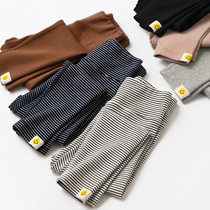 High waist and belly care children pure cotton mill wool elastic beating bottom pants without bone stitching spring and autumn money long pants Shandong online shop