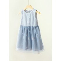 Gamper Gray Princess Dress Childrens Dress Dress Girl Snow Flower Blower Pompeo Network Dress Shandong Online Shop