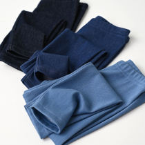 Knitted imitation denim beating underpants on four sides Child elastic long pants boy girl swore outside to wear CUHK