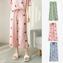 Soft and cool Lady Modale Seven Pants Polo Dot Home Sleeping Pants Cool Up Pants Summer Style Womens Clothing
