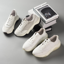 Break code special mens small white shoes head layer cowhide popcorn bottom soft elastic comfortable leisure sneakers k