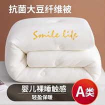 Class A Soybean Fiber Quilt Cotton Quilted By Winter Quilt Core Thickened Warm Autumn Winter Sky Single Bedding Dormitory Four Seasons Universal