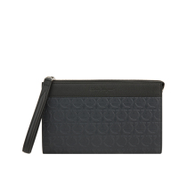 Ferragamo Ferragamo Black Cowhide leather LOGO printing Mens Clutch bag