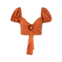 Significant Other Multi-color short halter Bubble Sleeve Princess style top