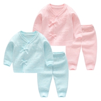 Newborn baby sweater set Newborn baby autumn clothes hand-woven spring and autumn knitwear pure cotton out clothes