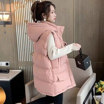 Pregnant woman Winters new down cotton waistcoat The Korean version of the Korean version loose with large code external wearing vest thickened waistcoat winter