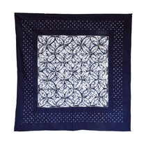 Bumingtang tie-dyed square tablecloth traditional handmade tie-dyeing plants blue dyed 110 * 110CM ethnic style craft gift