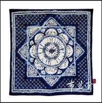 Cloth Drinking Hall Zdyeing Square Table Cloth Traditional Handmade Zdyeing Plant Blue Dye 90 * 90CM National Wind Process Gift