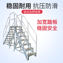 Non-standard customized materials of all kinds of material cross-line ladder mobile platform ladder assembly line climbing operation on both sides of the bridge climbing ladder