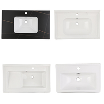 Ceramic basin household semi-embedded sink one-piece laundry basin