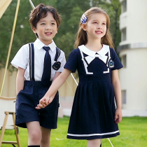 Kindergarten garden uniform Summer short sleeve Graduation Choral College British wind teacher Childrens class uniform School uniform suit Primary school student