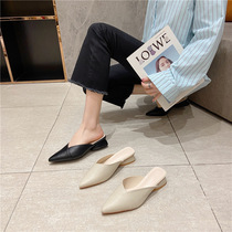 Slippers women Summer outside wear 2021 New Fashion mid-to-net red Muller thick-heeled toe shoes