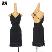 Latin dance new sexy beauty back dance tassel side split exercise dress practice art test performance dress L364