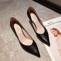 Small ckerwin European station simple fashion all-match fashion shoes~pointed thin heel shoes shallow high heels