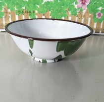 Nostalgic old stock 80-90 s 16cm enamel bowl ice flower rice bowl props collection