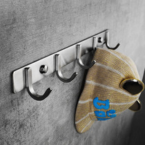 Punch-free 304 stainless steel adhesive hook row hook clothes hook nail-free coat hook clothes hook bathroom adhesive hook Wall wall hanging