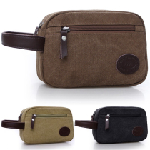 Hand Grab Bag Mens Canvas Handbag Mens Bag Casual Hand Grip Bag Mens Wallet Bag Men Handbag Large Capacity Zero Money Key Bag