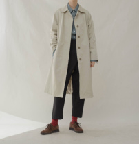 COUDRE French Girl A- shaped simple neat vanilla single-breasted medium-length solid-color windbreaker jacket
