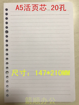 A5 loose-leaf core 20-hole paper core notebook binder backup 14 5cm X 21cm