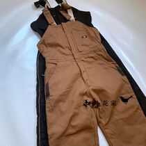 Foreign trade mens large size loose winter canvas denim multi-bag overalls pants cotton pants trousers