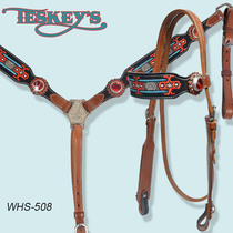 American Western-style water le chest belt set Indian color embroidered cowhide Mahler faucet Western saddle accessories Giant