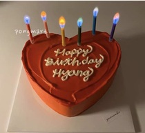 Korean ins wind color flame Birthday party cake 6-pack creative candles Anniversary proposal