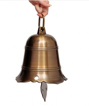Buddha pure copper wind chimes Copper bells clang Feng shui wind leaf temple ancestral hall house corner hanging bell 6 inch antique copper cloud plate copper bell